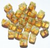 25 8x11x5mm Translucent Topaz Marble Tablet Pillow Beads